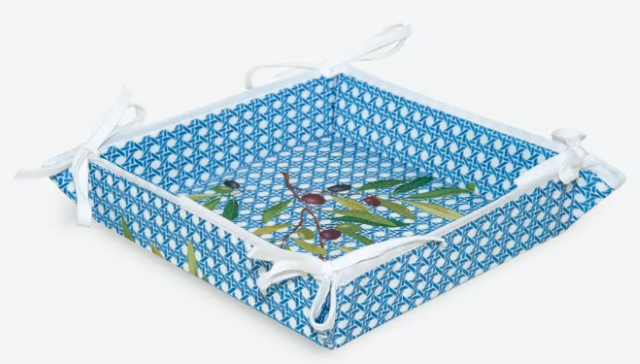 Provencal "coated" bread basket (Nyons. azur blue) - Click Image to Close